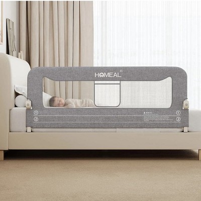 HOMEAL Bed Rail for Toddlers 59in Swing Down Baby Bed Rail Guard New