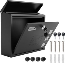 Wall Mounted Letterbox, Post Box, Copper Lock Cylinder & Swivel Cap, Letter Box