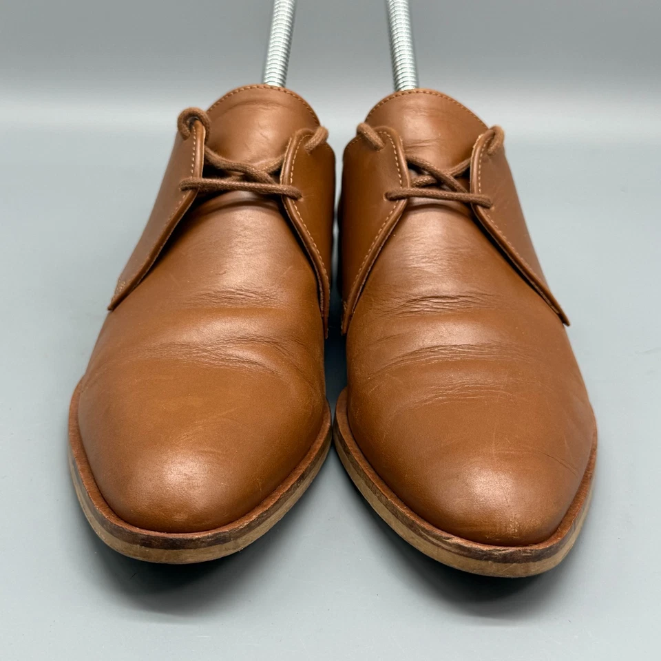 Everlane современный Оксфорд женщин 6 коричневый желтовато-коричневый коньяк кожи Derby туфли кружева миндаль - Изображение 2 из 4