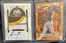 Ethan Salas 2024 National Treasures Patch Auto /49 &Bowman ORANGE Sapphire /25🔥
