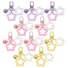 10Pcs Star Keychain, Keychain Charms, Pink/Yellow/Purple