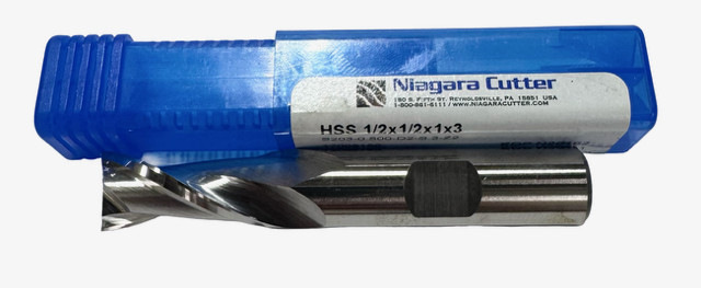 Niagara 1/2" HSS End Mill 2 Flute USA Made