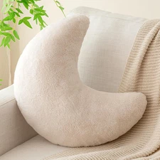 Moon Pillow Plush Crescent Throw Pillow Soft Decorative Cushion for Bed Couch