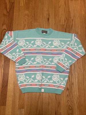 NWT! Vintage 80 s Liz Baker Sport Pastel Turquoise Women s Sweater Size 2X USA
