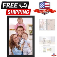 6x9 Picture Frame Black, 6 by 9 Thin Photo Frame for Wall Tabletop Display, S...