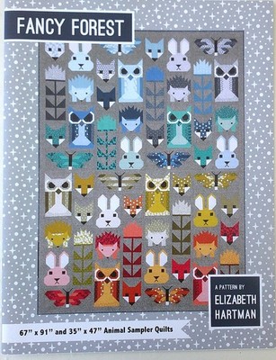 Elizabeth Hartman FANCY FOREST Animal Sampler Quilt 2 Sizes Pattern Book