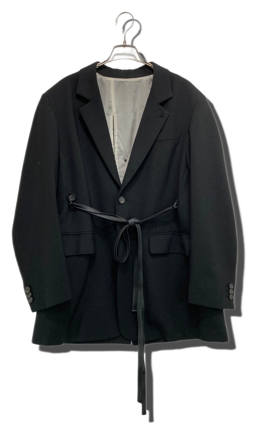 STUDIOUS Leather Belted Tailored Jacket 124253069… - image 1