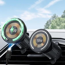 Magzunrd 15W Wireless Charging Magnetic Air Vent Phone Holder - 17 Super Magn...