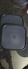 Tupperware NEW Set of 2 Modular Mates Replacement Square Seals Lids black & FS!!