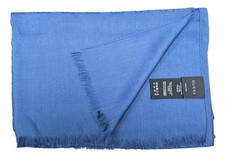 Gucci GG Jacquard Monogram Wool Silk Shawl Scarf Deep Blue