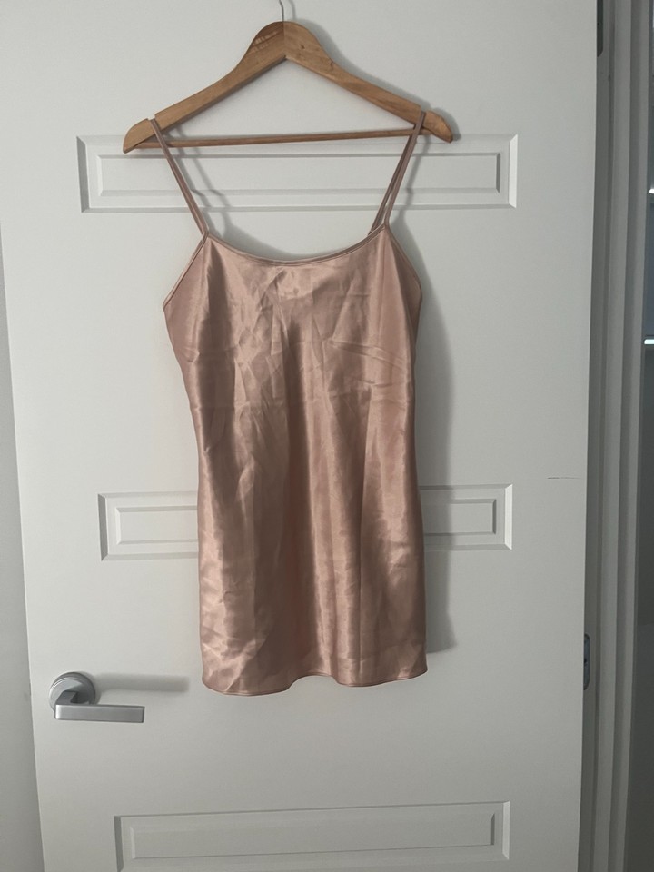 Victoria Secret Champagne Mini Slip Dress - Size S - 5+ items free u post