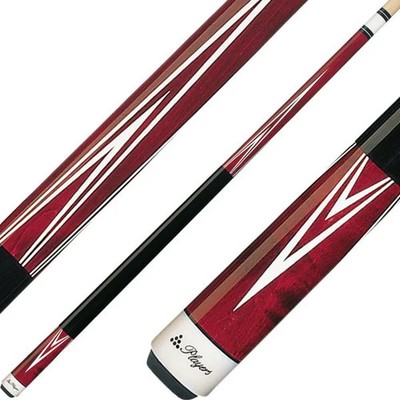 Players C-801 Pool Cue   Crimson Maple, 4-Point Graphic, Irish Linen, 18 21 oz