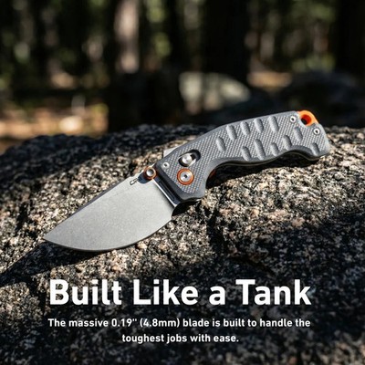 CJRB Doubletap Folding Knife 3 '' D2 Tool Steel Drop Point Blade Blue G10 Handle