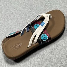 Flojos Flip Flop Sandals Womens 10 Memory Foam Beach Cruise White