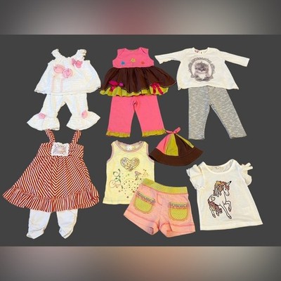 Boutique NWT Baby Girls Clothing Bundle Lot Complete Outfits 24m Unicorn Kitty