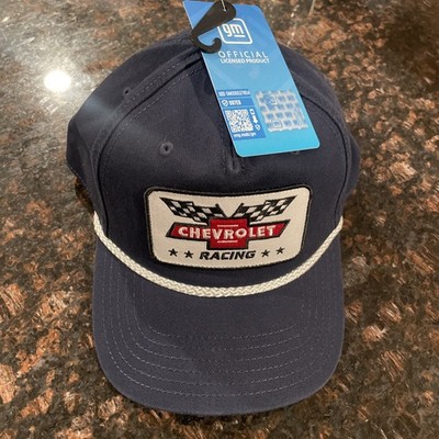Chevrolet Racing Hat Snapback OSFM Navy Rope Cap Trucker Style NWT