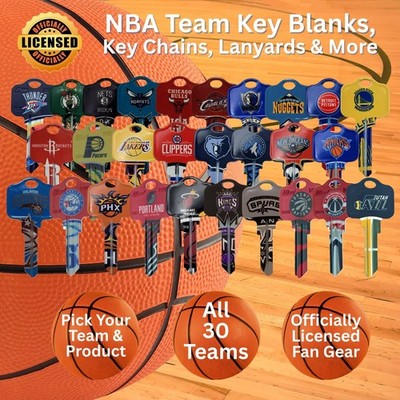 NBA Team Logo Key Blanks - Kwikset KW1 or Schlage SC1   Choose Your Team