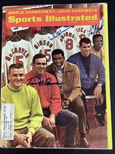 Bob Gibson Signed Sports Illustrated 10/7/1968 Cardinals Brock +5 Autograph JSA