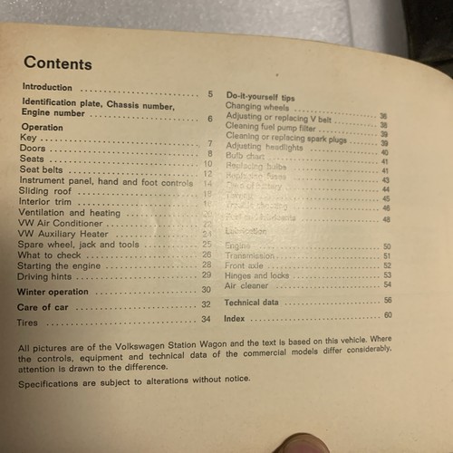 1971 Volkswagen Transporter Van Bus Owner’s Manual Genuine OEM with plastic Case - Bild 6 von 19