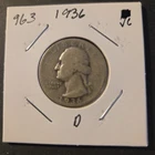 1936-D Washington Silver Quarter In Very Good Condition