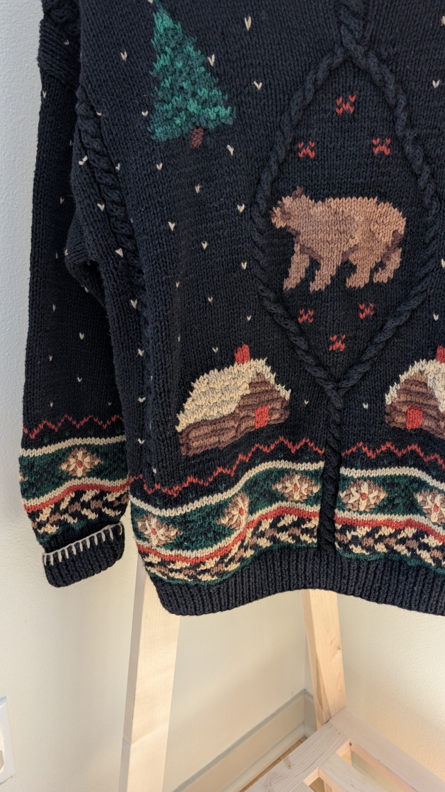 Vintage Cabincore Abstract Patterned Chunky Textu… - image 4