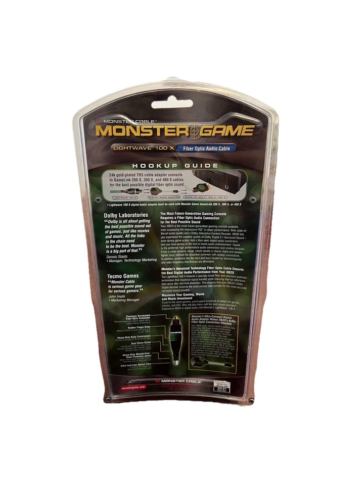Monster Game Monster Cable Xbox Light Wave 100x 10 pies Foto 2 de 2