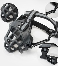 Reflect Muzzle Adjustable Dog Mouth Cover Black Size 4