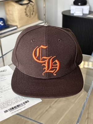 NEW | CHROME HEARTS | BROWN LOGO EMBROIDERED HAT CH