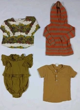 Lot of 4 Kate Quinn Tops & Bodysuits Size 18-24 Months Floral Stripes Earthy
