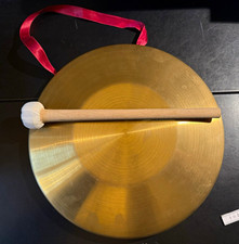 H&auml;ngender Metall-Gong Tam-Tam ca. 23 cm &Oslash; inkl. Schl&auml;gel, analog (2-tlg.)