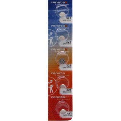 5 x 321 Renata (SR616SW) Coin Cell Silver Oxide 0% MERCURY Batteries