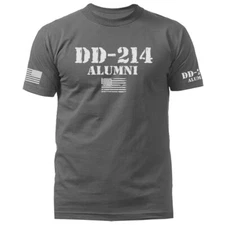 DD214 Alumni Military Patriotic US Flag US Army Veteran Graphic T-shirt