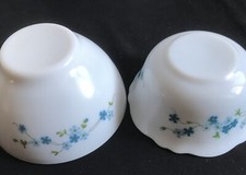 ARCOPAL Veronica 2 bols fleurs myosotis bleu - vintage