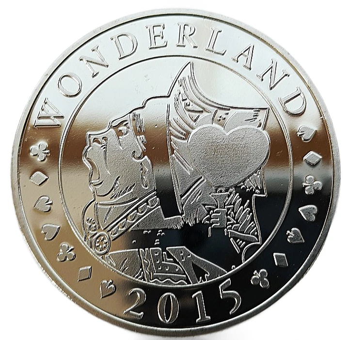 WONDERLAND - GREAT BRITAIN 10 POUNDS 2015 ALICE - MAD HATTER 39mm PROOFLIKE - Picture 2 of 2