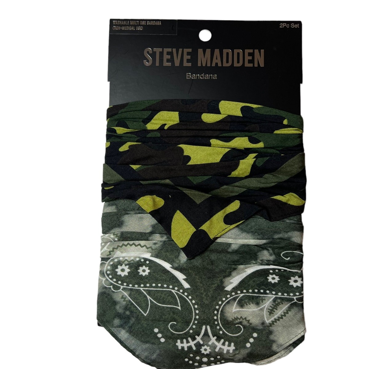 Steve Madden Set of Two Bandanas Green New