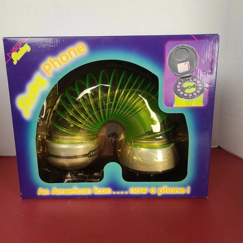 Slinky Phone Neon Glowing Landline Vintage Telephone NEW in Box 1999 - Picture 1 of 12