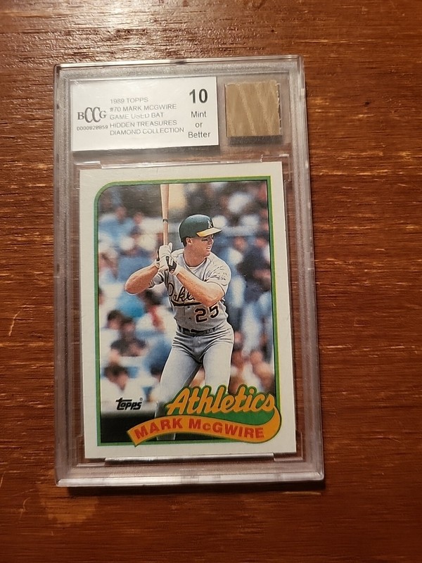 1989 #70 Mark McGwire Game Used Bat Hidden Treasures Diamond Collection  BCCG10!