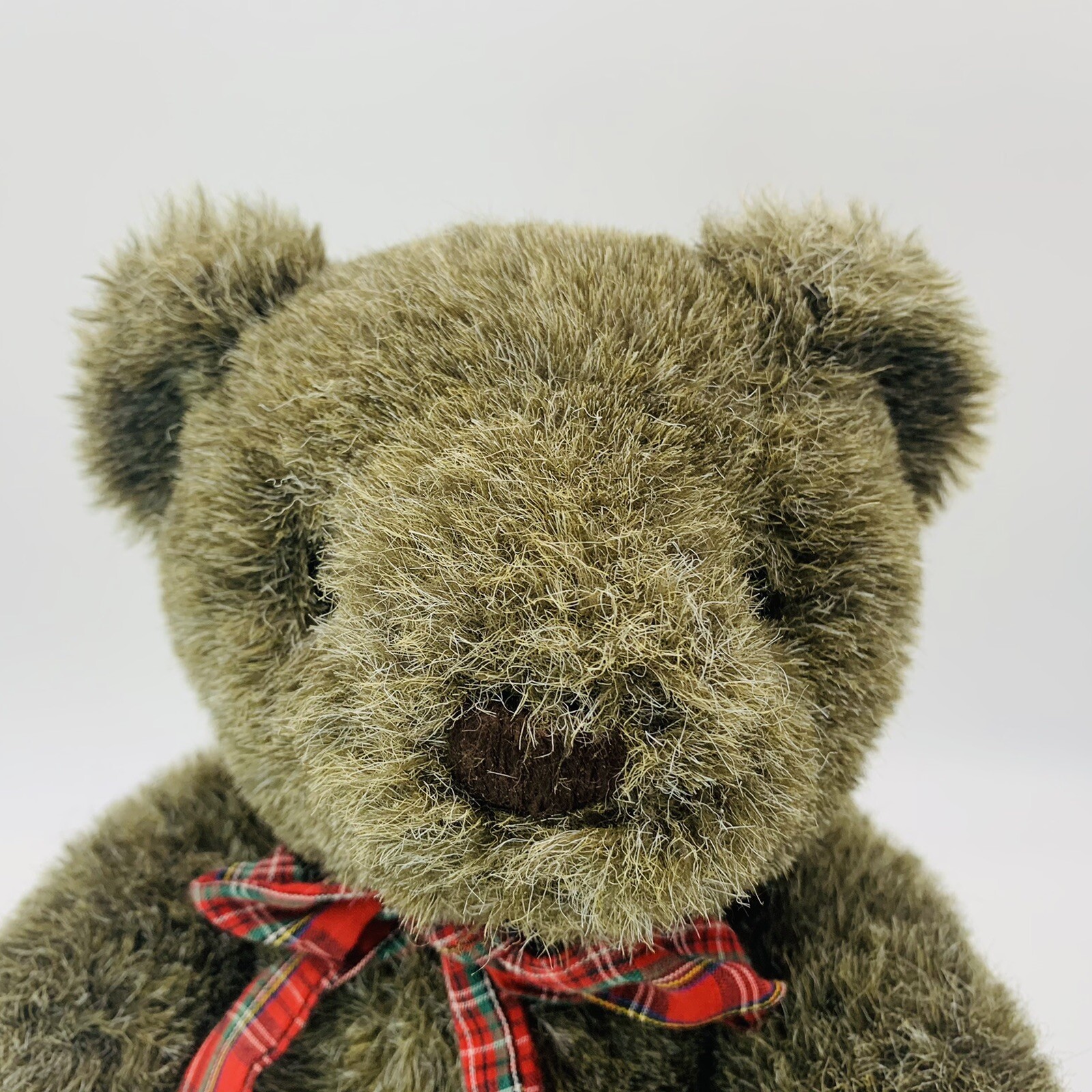 Vintage GUND Teddy Bear 12" Plush Toy Stuffed Animal With Plaid Bow ...