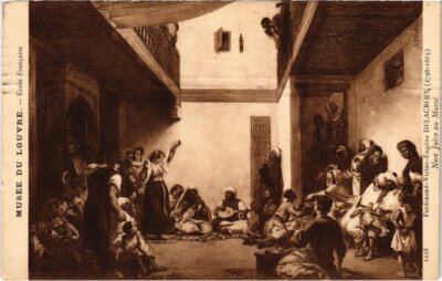PC JUDAICA ART FERDINAND-VICTOR-EUGÉNE DELACROIX NOCE JUIVE MAROC (a1214)