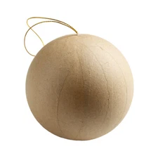Bulk Package of 12 Paper Mache 3-1/2" Ball Ornaments