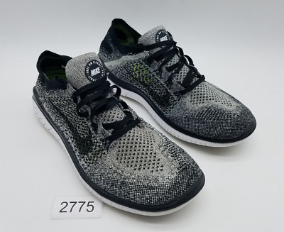 Nike Free RN Flyknit Running Shoes Mens Size 8 Oreo Black Gray Athletic Nike Men main image 3