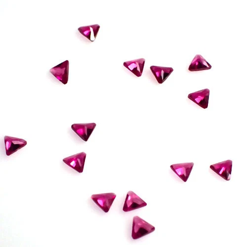 Lab createdRed Ruby #5 6x6mm Trillian 10pieces - Image 2 of 2