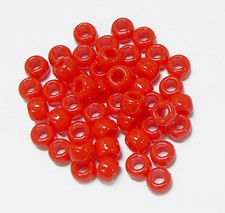 Pony Beads 9x6 Bright Neon Red 500pc Jolly Store Crafts Made USA Jewelry bling