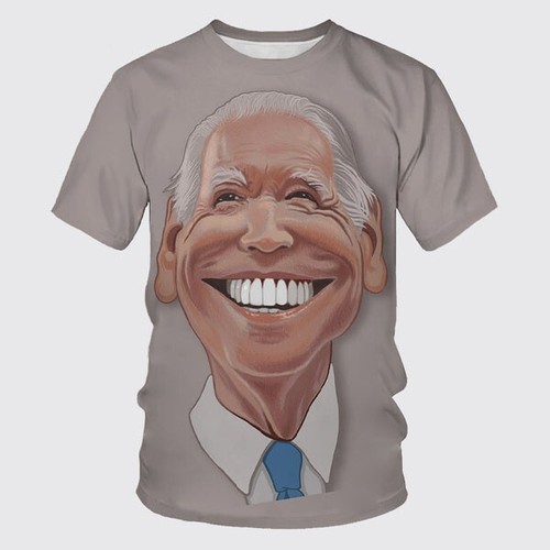 Biden Hip Hop Rundhals 3D Damen/Herren Kurzarm T-Shirt Freizeit Tops Tee - Bild 19 von 20