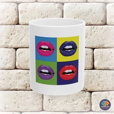 Lipstick Pattern Andy Warhal Pop-Art Style Ceramic Mug (11oz, 15oz)