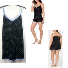 Nuevo pijama mameluco Alfani para mujer con molinete floral negro azul XS-2XL