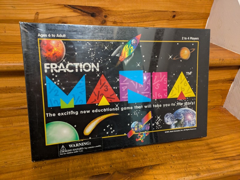 Vintage Fraction Mania Educational Board Game 1997 by Math Concepts Inc. SEALED