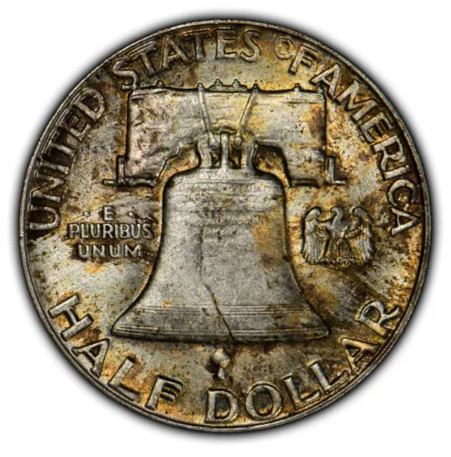 1952 50c Franklin Half Dollar - Vibrant Color Toning - NGC MS 66 FBL - SKU-X586