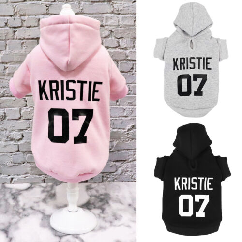 Pet Dog Hoodie Clothes Custom Personalized Name Number ID Warm Sweatshirt XS-5XL