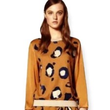 3.1 Phillip Lim for Target orange blue leopard chiffon sweater size medium